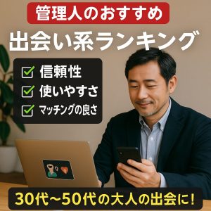 【2025年最新版】管理人のおすすめ！出会い系ランキング